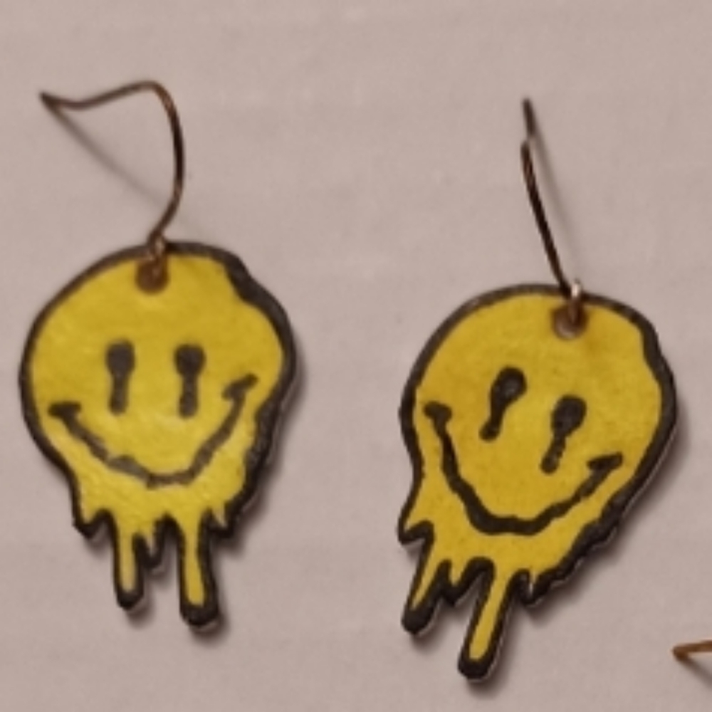 4/$60 New Melting Happy Faces Pair of Earrings - Hand-Made